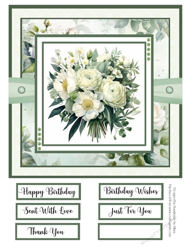 Elegant Blooms 8x8 Quick Card #1
