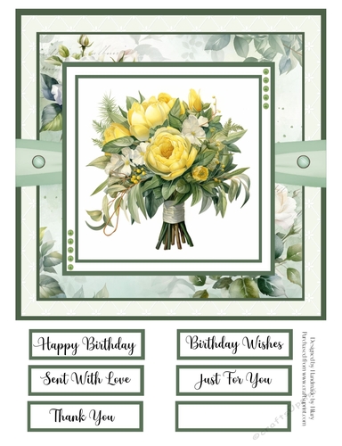Elegant Blooms 8x8 Quick Card #6