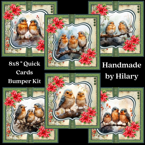 The Christmas Robins 8x8 Quick Card Bumper Kit
