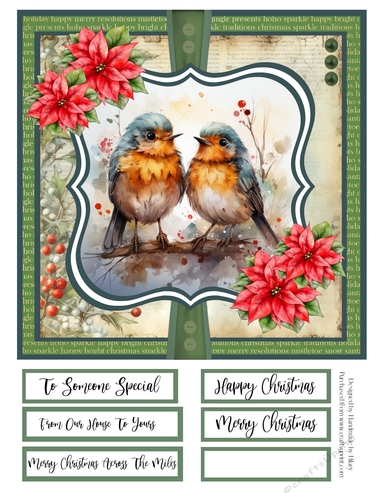 The Christmas Robins 8x8 Quick Card #1