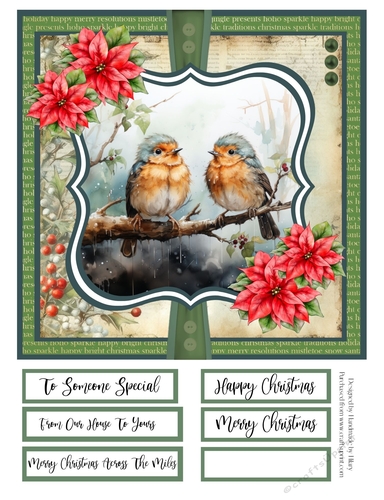 The Christmas Robins 8x8 Quick Card #3