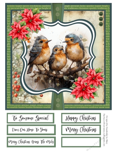 The Christmas Robins 8x8 Quick Card #4