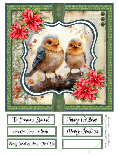The Christmas Robins 8x8 Quick Card #5
