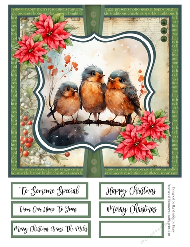 The Christmas Robins 8x8 Quick Card #6
