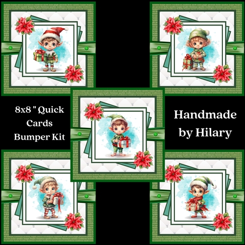 Christmas Elf 8x8 Quick Card Bumper Kit