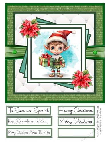 Christmas Elf 8x8 Quick Card #1
