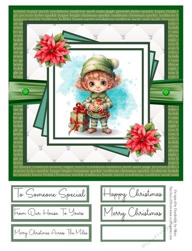 Christmas Elf 8x8 Quick Card #2