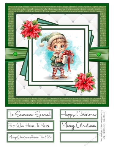 Christmas Elf 8x8 Quick Card #3