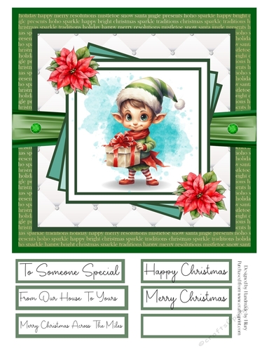 Christmas Elf 8x8 Quick Card #4