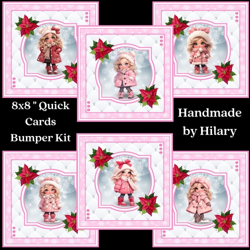 A Little Christmas Girl 8x8 Quick Card Bumper Kit