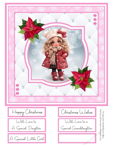 A Little Christmas Girl 8x8 Quick Card #1