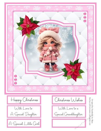 A Little Christmas Girl 8x8 Quick Card #2