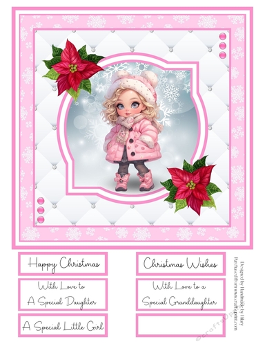 A Little Christmas Girl 8x8 Quick Card #3