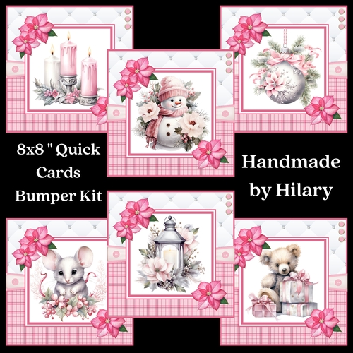 A Christmas Medley - Pink #1 - 8x8 Quick Card Bumper Kit