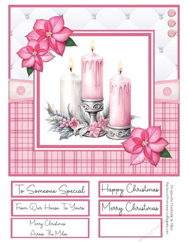 A Christmas Medley - Pink #1 8x8 Quick Card Design 1