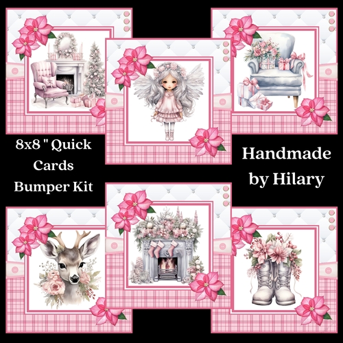 A Christmas Medley - Pink #2 - 8x8 Quick Card Bumper Kit