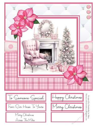 A Christmas Medley - Pink #2 8x8 Quick Card Design 1