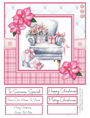A Christmas Medley - Pink #2 8x8 Quick Card Design 3