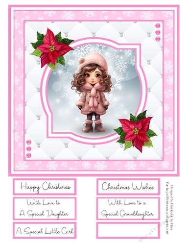 A Little Brunette Christmas Girl 8x8 Quick Card #4