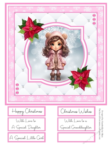 A Little Brunette Christmas Girl 8x8 Quick Card #6
