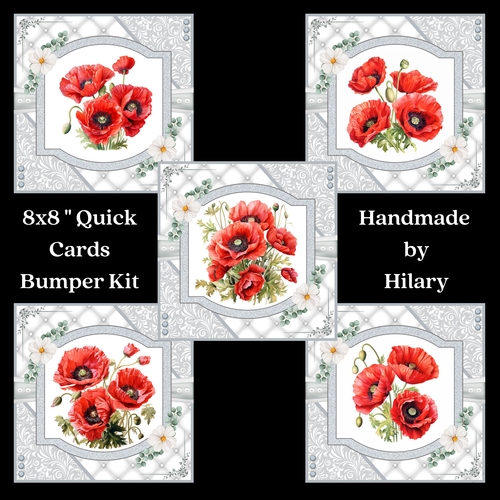 Delicate Poppies 8x8 Quick Card Bumper Kit