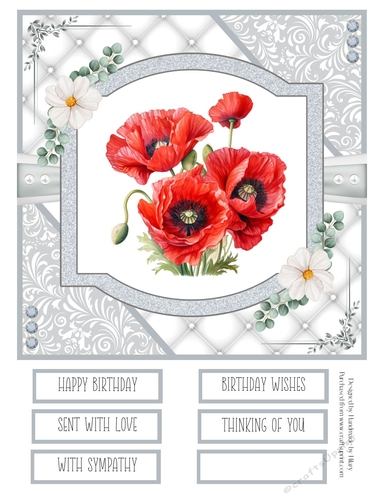 Delicate Poppies 8x8 Quick Card #1