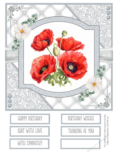 Delicate Poppies 8x8 Quick Card #2