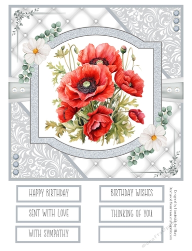Delicate Poppies 8x8 Quick Card #3