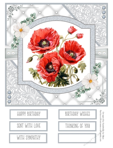 Delicate Poppies 8x8 Quick Card #4