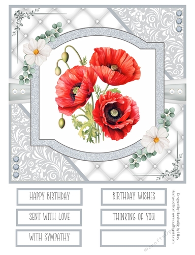 Delicate Poppies 8x8 Quick Card #5