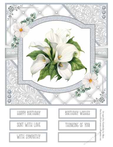 Delicate Calla Lilies 8x8 Quick Card #1