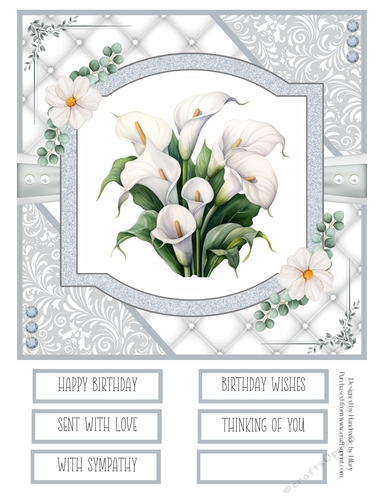 Delicate Calla Lilies 8x8 Quick Card #2