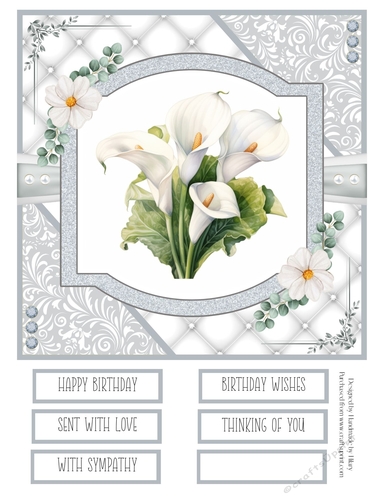 Delicate Calla Lilies 8x8 Quick Card #3