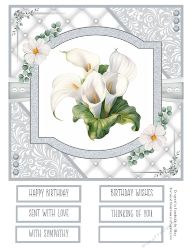 Delicate Calla Lilies 8x8 Quick Card #4