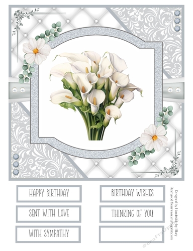 Delicate Calla Lilies 8x8 Quick Card #5