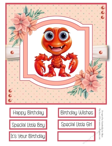 Little Baby Sea Creatures 8x8 Quick Card - Design 2