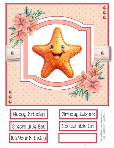 Little Baby Sea Creatures 8x8 Quick Card - Design 4