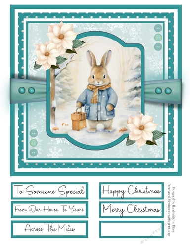 Winter Bunny 8x8 Quick Card - Design 3