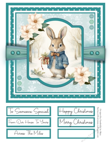 Winter Bunny 8x8 Quick Card - Design 5