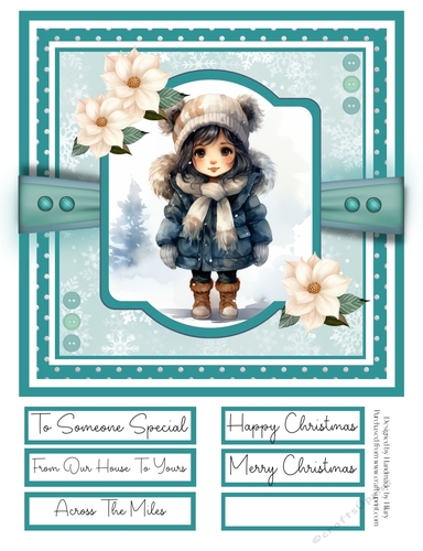 Little Winter Girls 8x8 Quick Card - Design 1