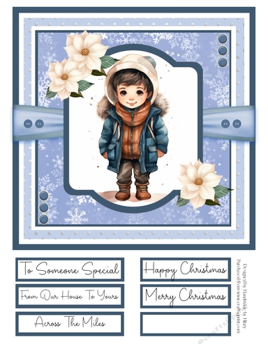 Little Winter Boys 8x8 Quick Card - Design 1