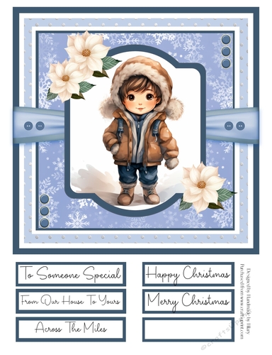 Little Winter Boys 8x8 Quick Card - Design 2