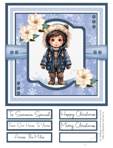 Little Winter Boys 8x8 Quick Card - Design 3