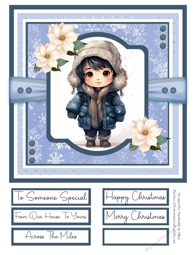 Little Winter Boys 8x8 Quick Card - Design 4