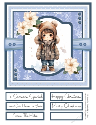 Little Winter Boys 8x8 Quick Card - Design 5