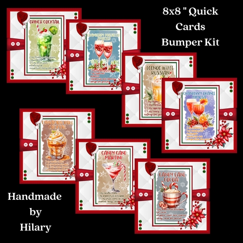 Christmas Cocktails 8x8 Quick Card Bumper Kit