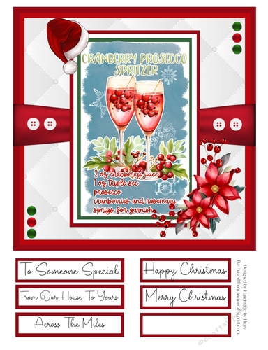Christmas Cocktails 8x8 Quick Card - Design 2