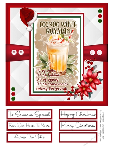 Christmas Cocktails 8x8 Quick Card - Design 3
