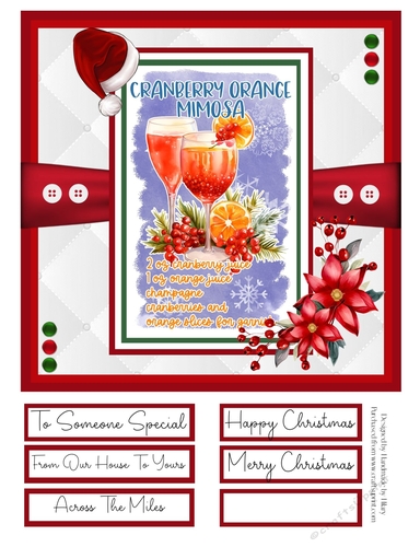 Christmas Cocktails 8x8 Quick Card - Design 4