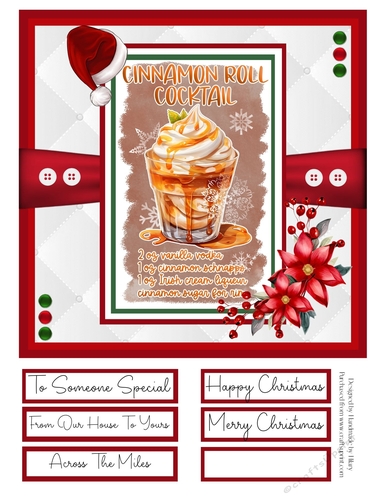 Christmas Cocktails 8x8 Quick Card - Design 5